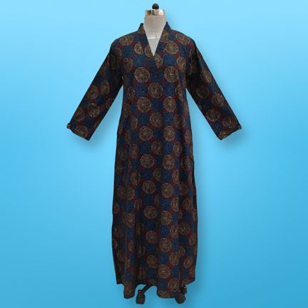 S/M Teena Printed Cotton Dress 57" Long Jalabiya