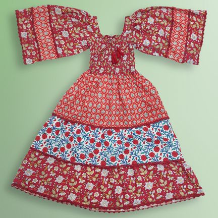 10-11 Year Rahima Printed Cotton Dress 46" Long Jalabiya