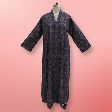 L/XL Teena Printed Cotton Dress 57" Long Jalabiya