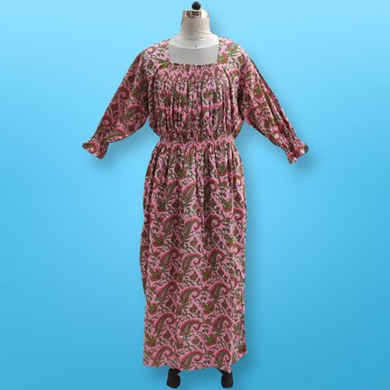 Free Size Fazlin Printed Cotton Dress 57" Long Jalabiya