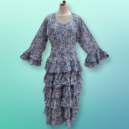 2XL/3XL Jawaria Printed Cotton Dress 57" Long Jalabiya