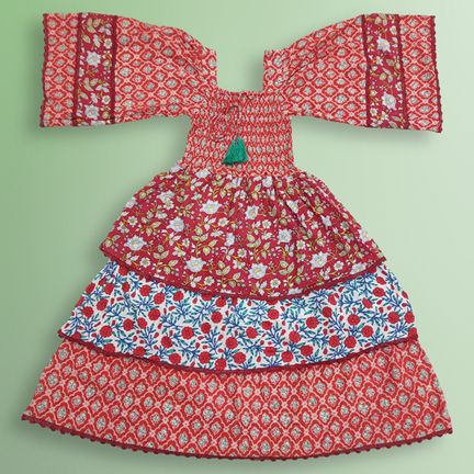 10-11 Year Rahima Printed Cotton Dress 46" Long Jalabiya