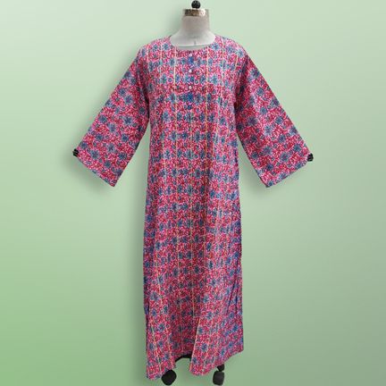 XS/S Jeeny Printed Cotton Dress 54" Long Jalabiya