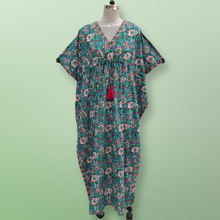 Free Size Cotton Farasha Kaftan 57" Long Jalabiya