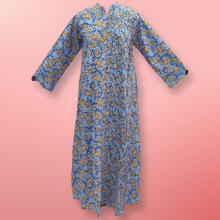 S/M Maira Printed Cotton Dress 57" Long Jalabiya