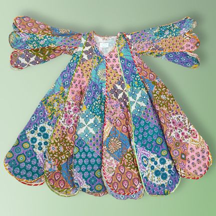 6-7 Year Meher Multi Printed Cotton Girls Dress 38" Long Jalabiya