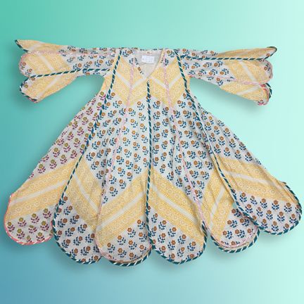 4-5 Year Meher Multi Printed Cotton Dress 33" Long Jalabiya