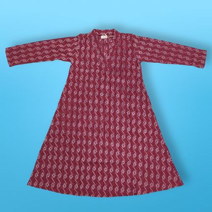 4-5 Year Teena Printed Cotton Girls Dress 33" Long Jalabiya