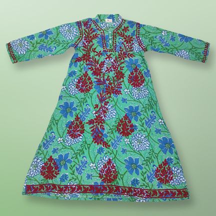 4-5 Year Embroidery Sofi Cotton Girls Dress 34" Long Jalabiya