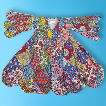 4-5 Year Meher Multi Printed Cotton Dress 34" Long Jalabiya