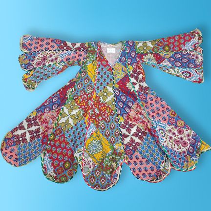 4-5 Year Meher Multi Printed Cotton Dress 34" Long Jalabiya