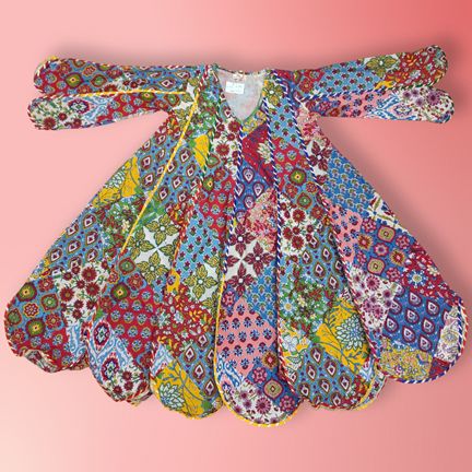 6-7 Year Meher Multi Printed Cotton Girls Dress 38" Long Jalabiya