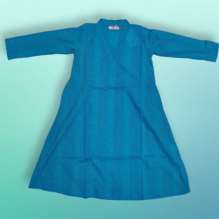 4-5 Year Teena Printed Cotton Girls Dress 33" Long Jalabiya