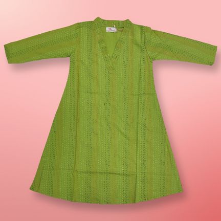 2-3 Year Teena Printed Cotton Girls Dress 30" Long Jalabiya