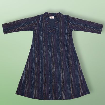 2-3 Year Teena Printed Cotton Girls Dress 30" Long Jalabiya