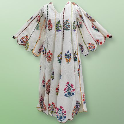 S/M Meher Printed Cotton Dress 57" Long Jalabiya