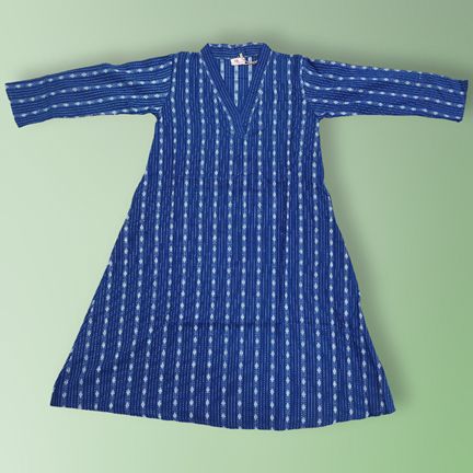 4-5 Year Teena Printed Cotton Girls Dress 33" Long Jalabiya