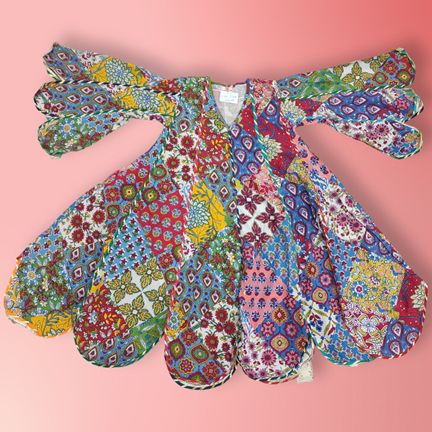 4-5 Year Meher Multi Printed Cotton Dress 34" Long Jalabiya