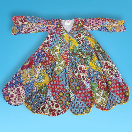 6-7 Year Meher Multi Printed Cotton Girls Dress 38" Long Jalabiya