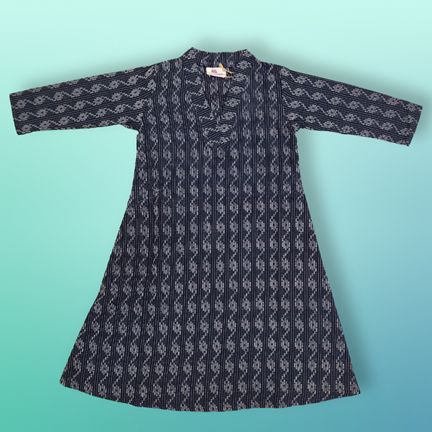 4-5 Year Teena Printed Cotton Girls Dress 33" Long Jalabiya