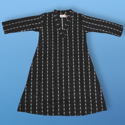 4-5 Year Teena Printed Cotton Girls Dress 33" Long Jalabiya