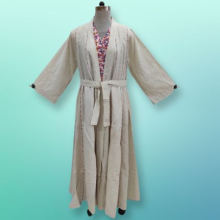 S/M Linen Abaya &amp; Cotton Inner Set length 57” Long