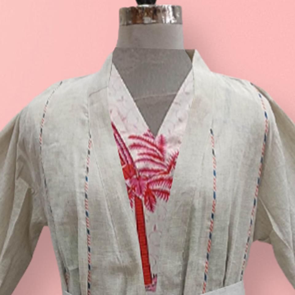 S/M Linen Abaya &amp; Cotton Inner Set length 57” Long