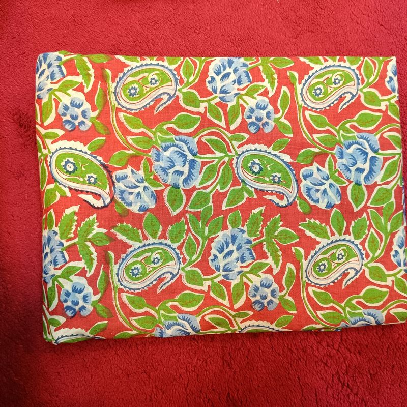 4 Meter Cotton Hand Printed Fabric