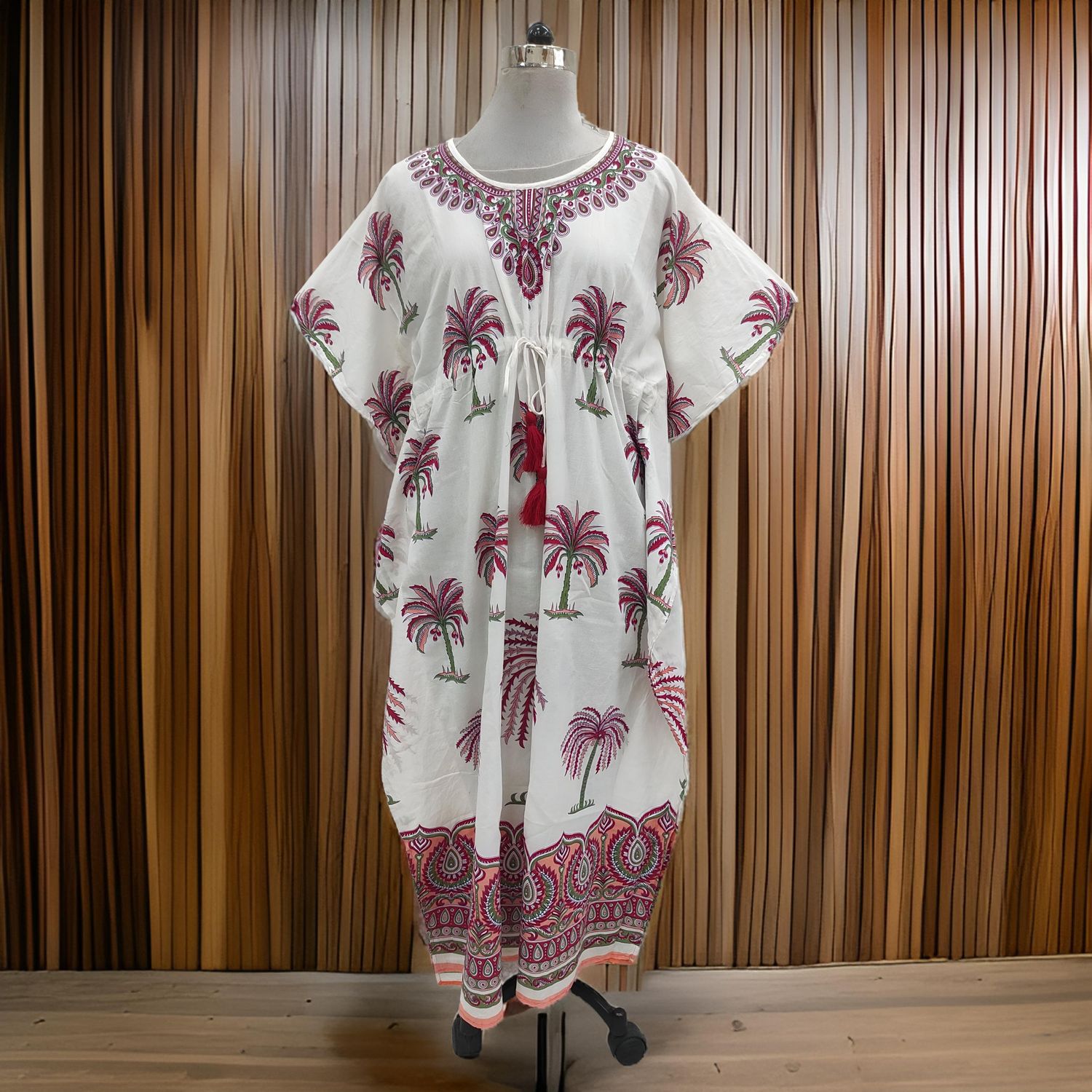 Free Size Farasha Kaftan Cotton 57" Long Jalabiya