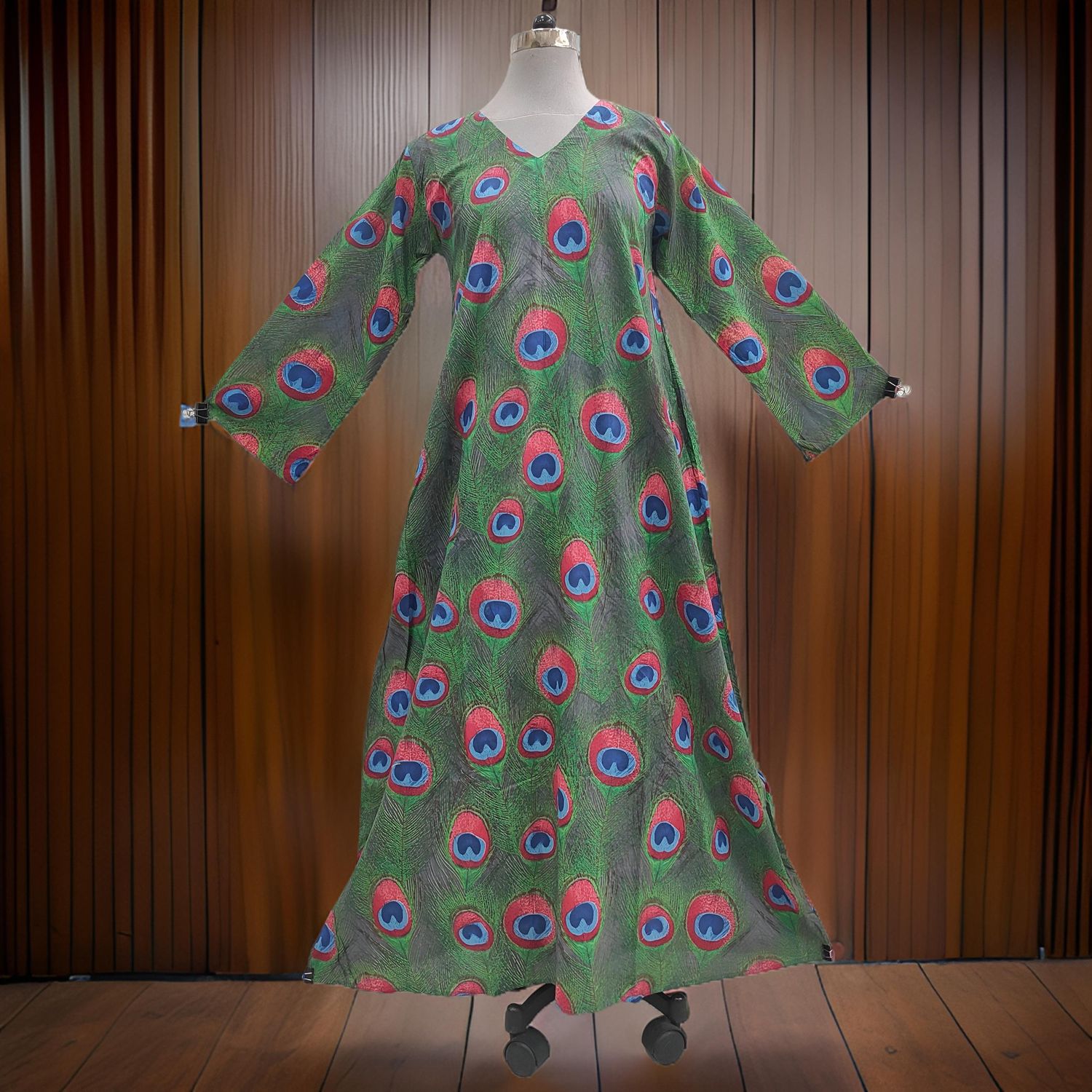 L/XL Khadijah Printed Cotton Dress 57"Long Jalabiya