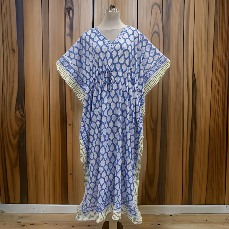 Free Size Cotton Farasha Kaftan 57" Long Jalabiya