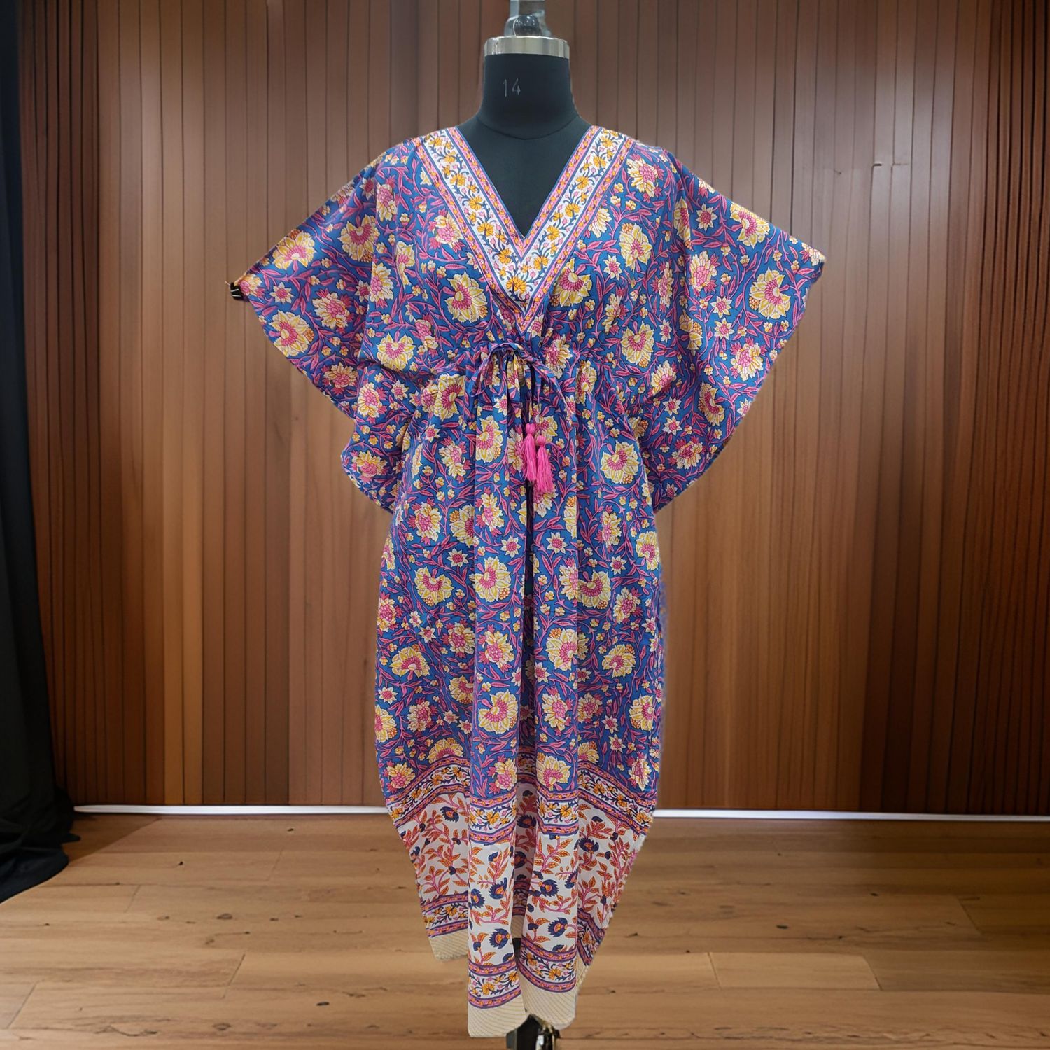 Free Size Cotton Farasha Kaftan 57" Long Jalabiya