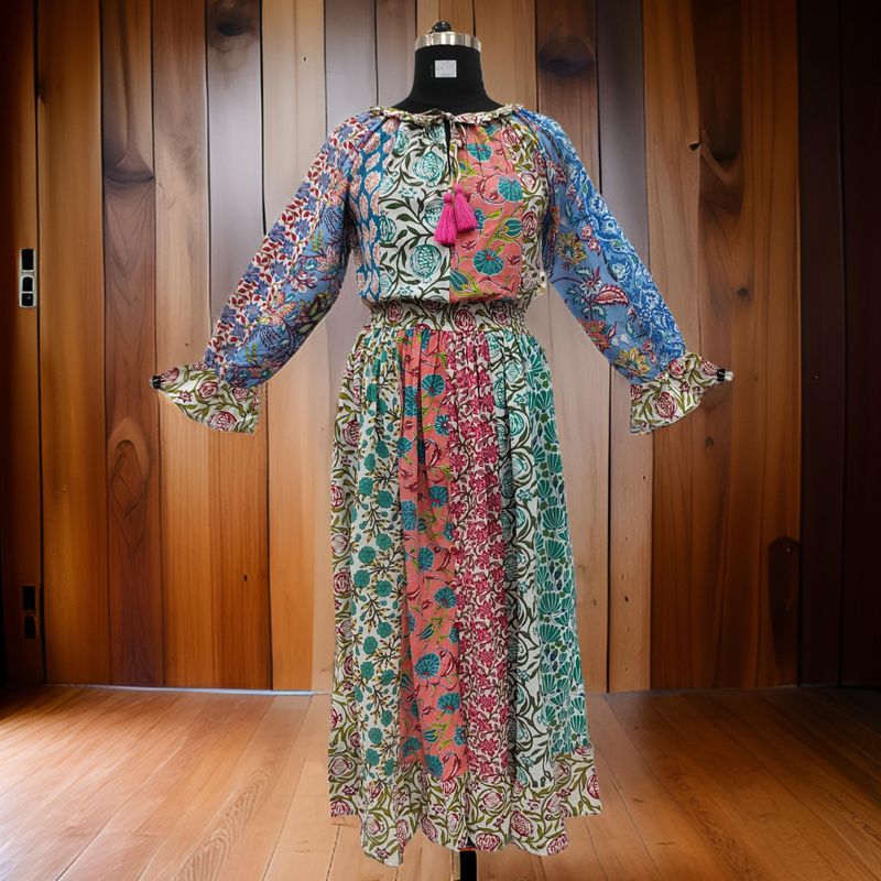 S/M Special Printed Cotton Dress 57" Long Jalabiya