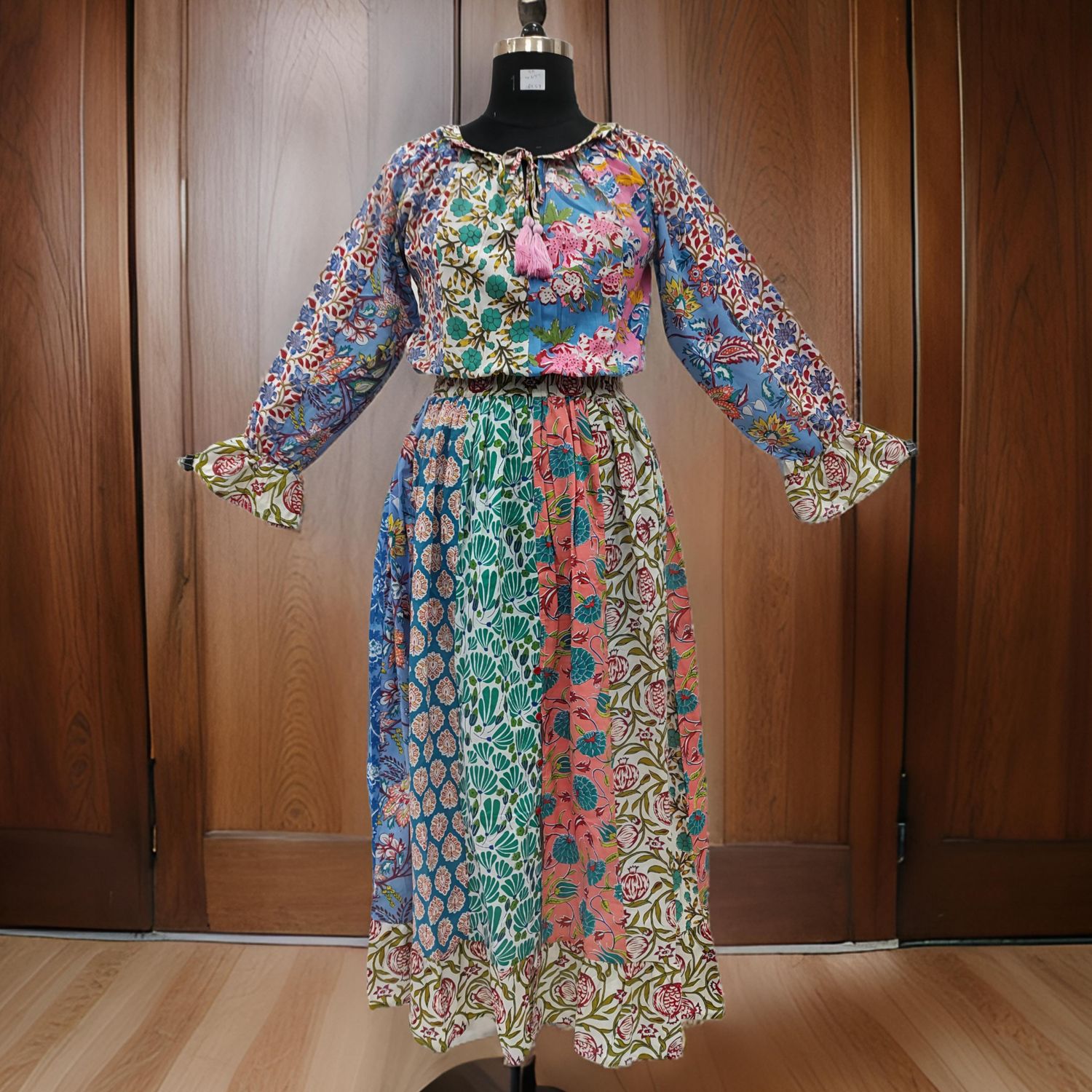 S/M Special Printed Cotton Dress 57" Long Jalabiya