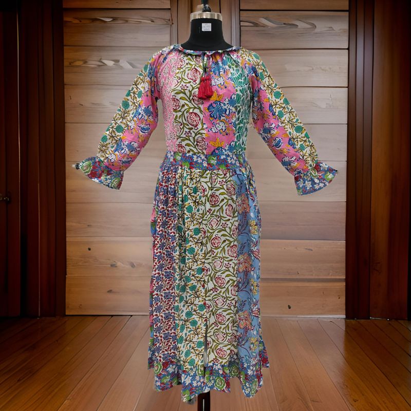 S/M Special Printed Cotton Dress 57" Long Jalabiya