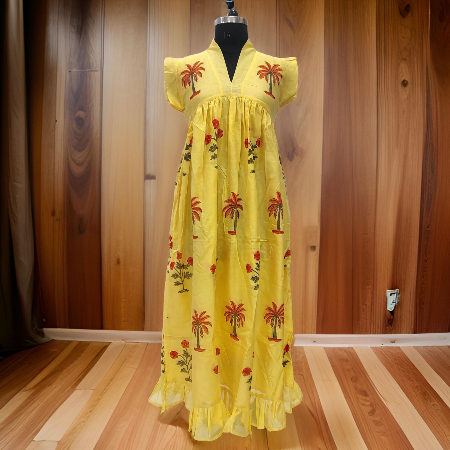 S/M Amani Chanderi Dress 57" Short Sleeves Jalabiya