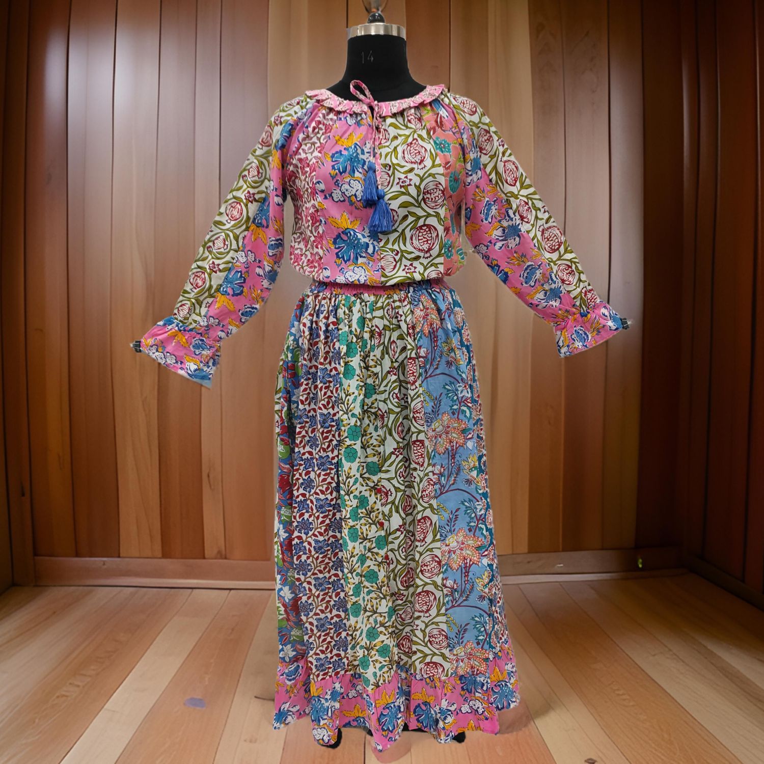 S/M Special Printed Cotton Dress 57" Long Jalabiya