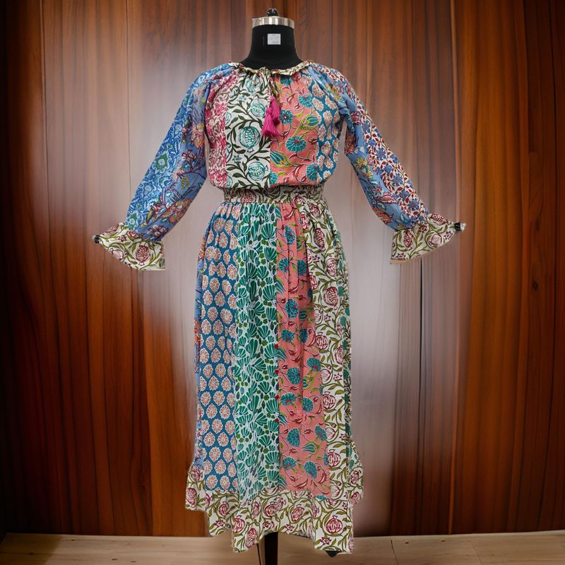 S/M Special Printed Cotton Dress 57" Long Jalabiya