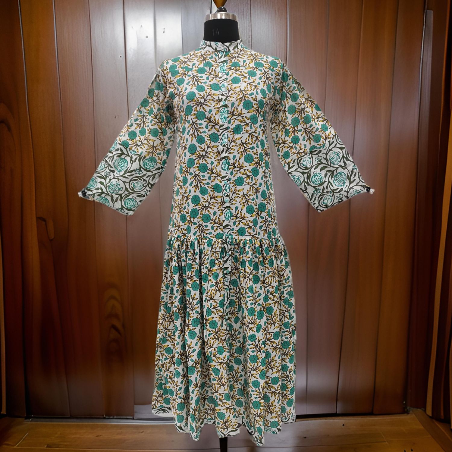 S/M Special Printed Cotton Dress 57" Long Jalabiya