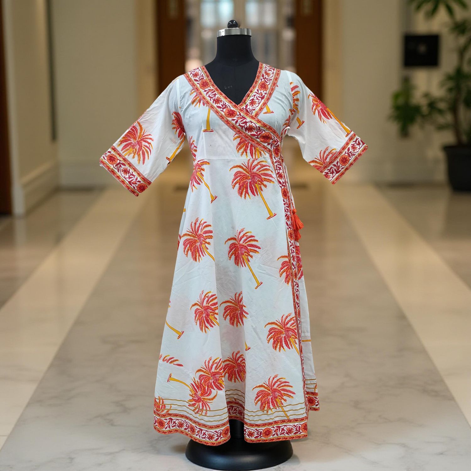 XS/S Priam Printed Cotton Dress 54" Long Jalabiya
