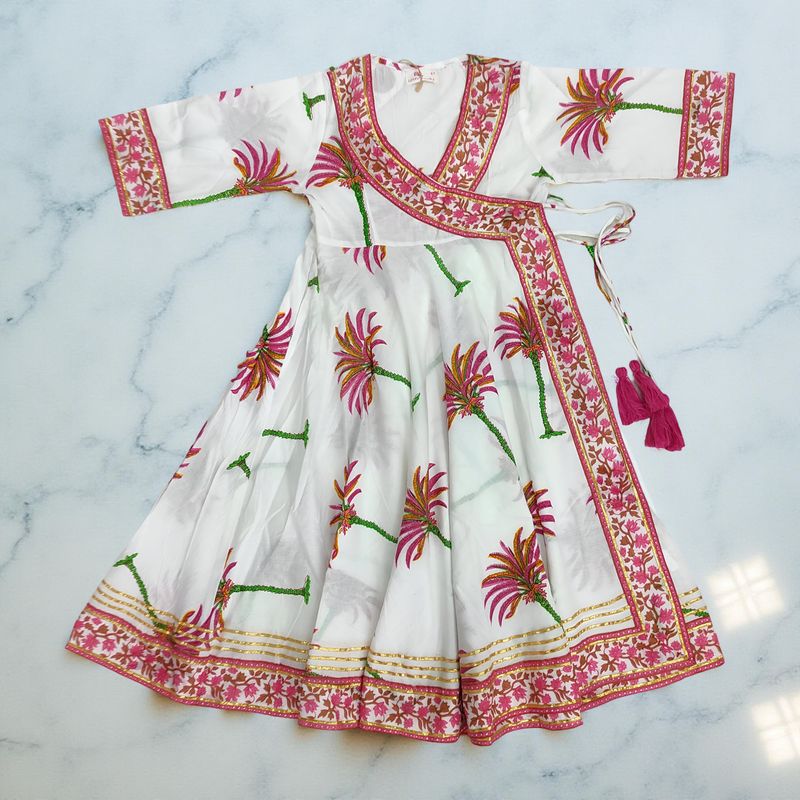 4-5 Year Priam Cotton Girls Dress 34" Long Jalabiya