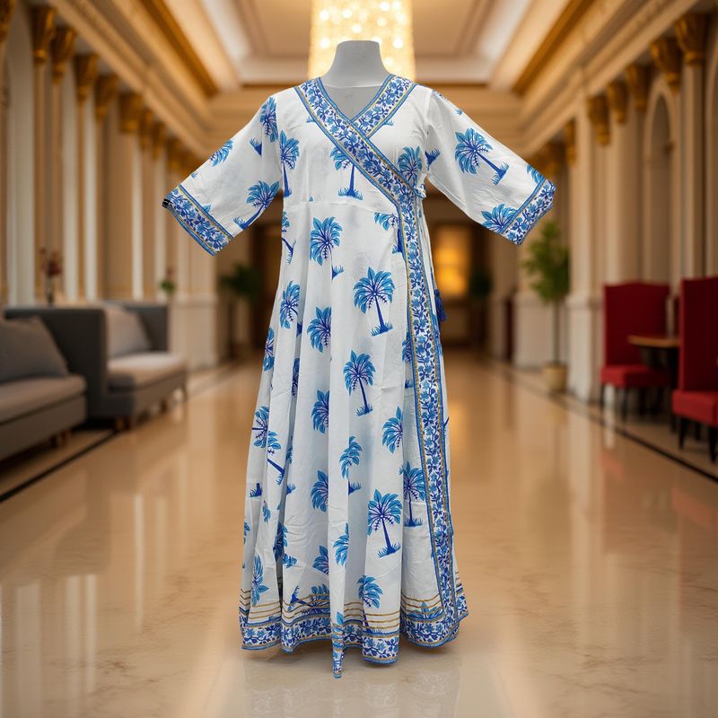 2XL/3XL Priam  Printed Cotton Dress 57" Long Jalabiya