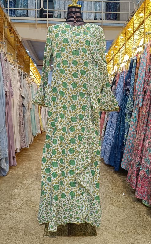 2XL/3XL Princess Printed Cotton Dress 57" Jalabiya