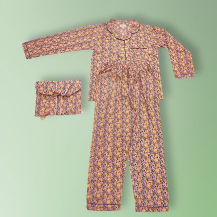 XS/S Cotton 38" Pajamas Set full sleeves