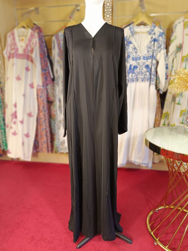 Black Abaya Crystal length 54"inch