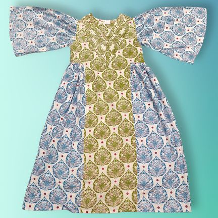 8-9 Year Zaheera Printed Cotton Dress 42'' Long Jalabiya