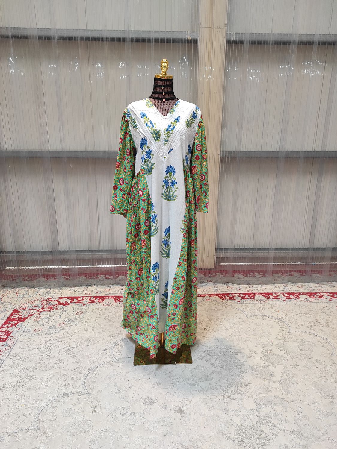 XS/S Zaheera Printed Cotton Dress 54" Long Jalabiya