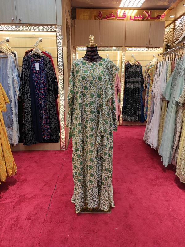 L/XL Princess Printed Cotton Dress 57" Jalabiya