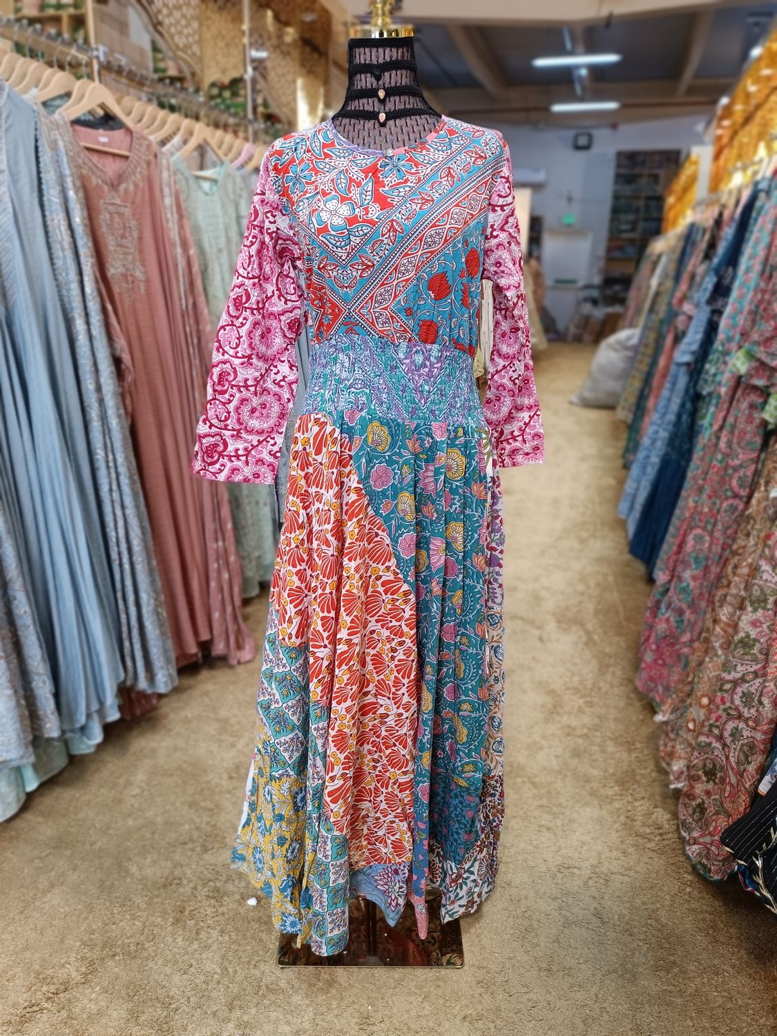 S/M Special Printed Cotton Dress 56" Long Jalabiya