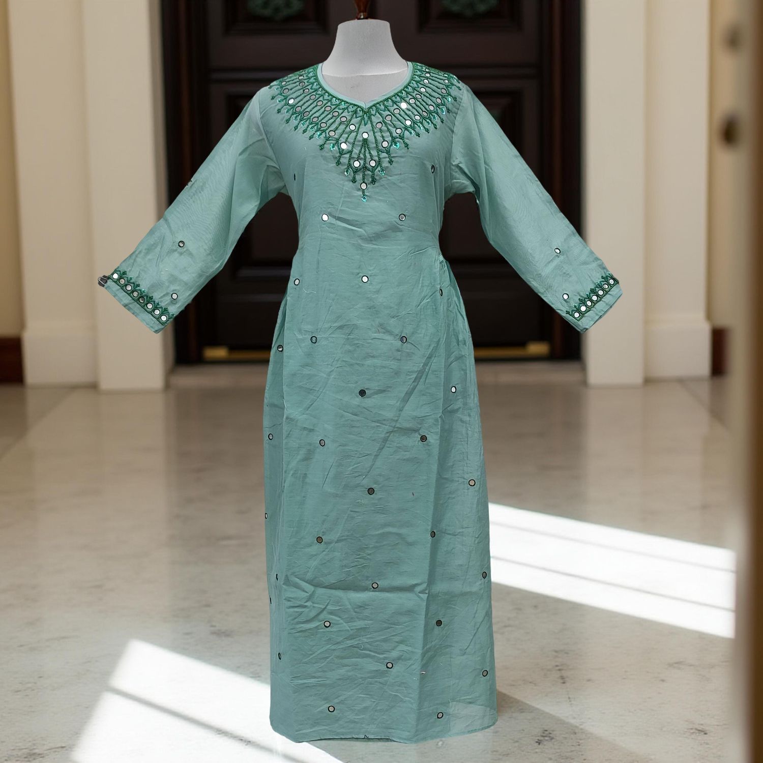 S/M Special Printed Cotton Dress 56" Long Jalabiya